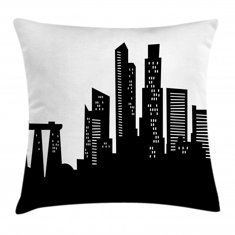 Urban Buildings Scene Pillow Cover