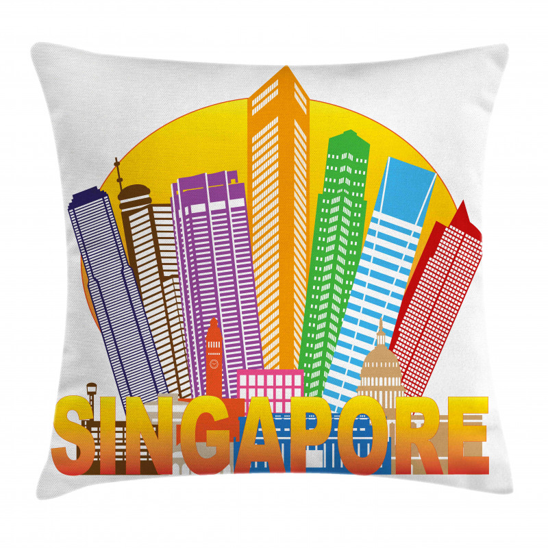 Typography and Skyline Pillow Cover