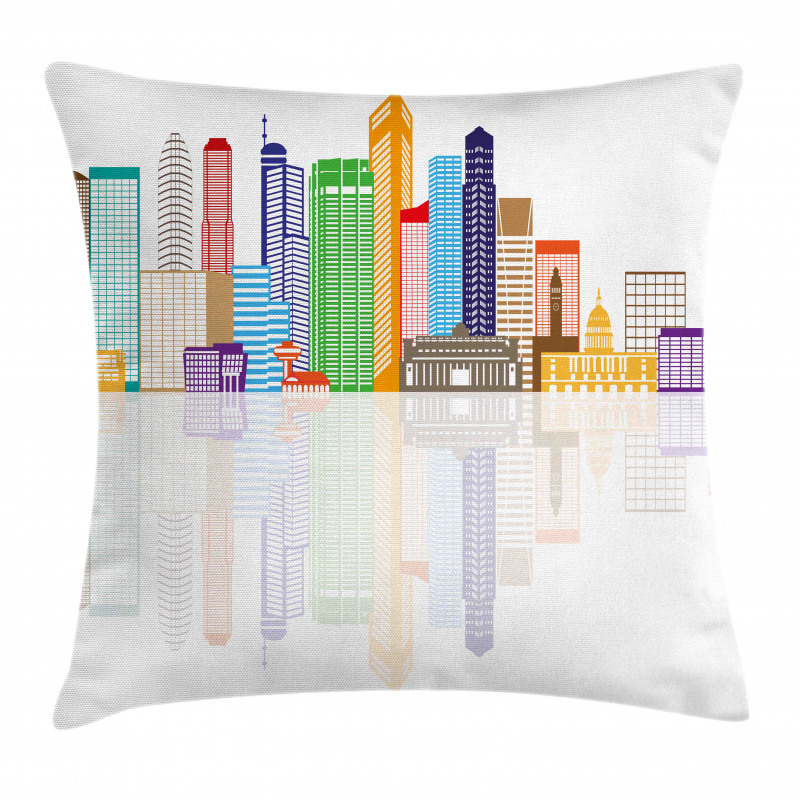 Panoramic Famous Landmark Pillow Cover