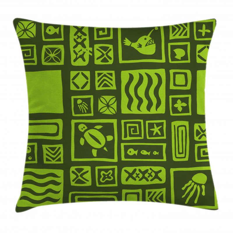 Tiki Pattern Aloha Doodling Pillow Cover