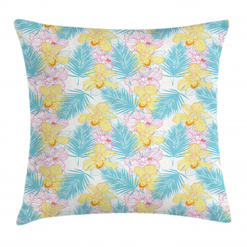 Orchids with Paint Spots Pillow Cover