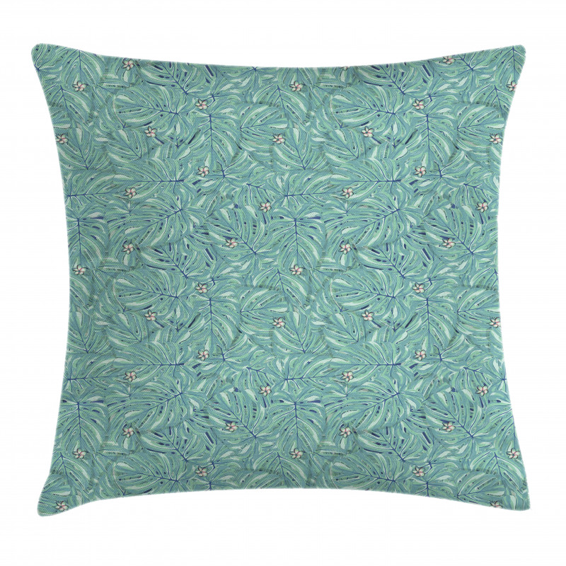 Jungle Leaves Hand Drawn Pillow Cover