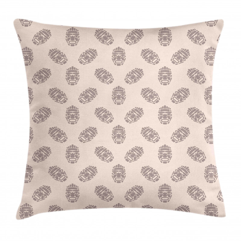 Hawaiian Tiki Masks Pattern Pillow Cover