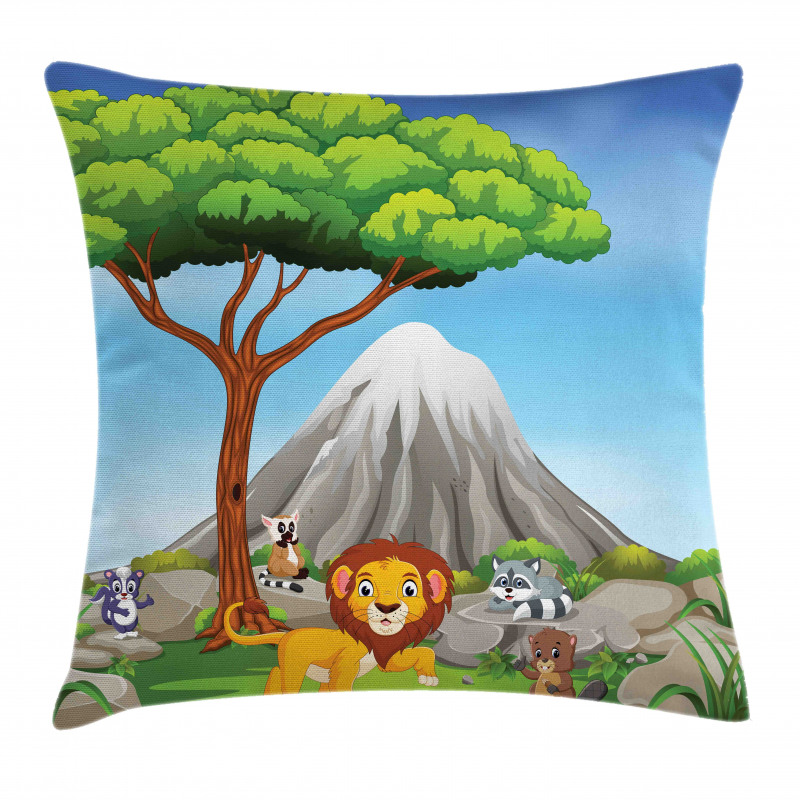 Animals Volcano Pillow Cover