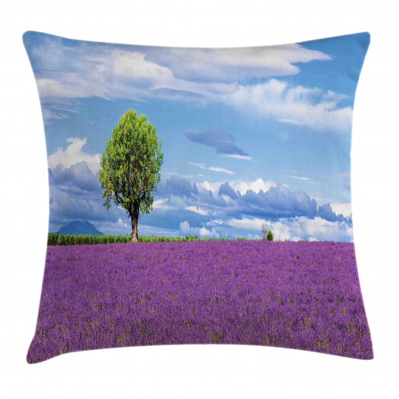 Lavender Field Tree Pillow Cover