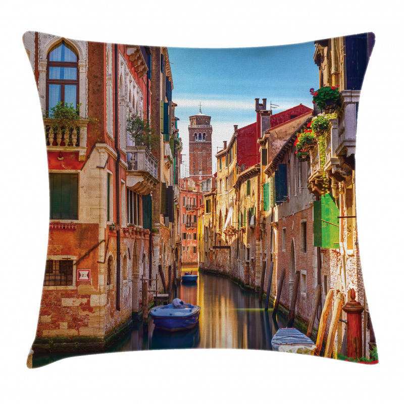 Venice Canal Cityscape Pillow Cover