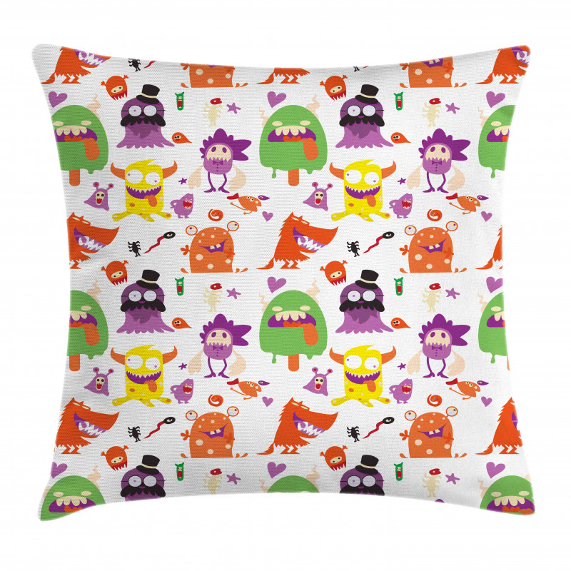 Monsters Animal Funny Cartoon Pillow Cover