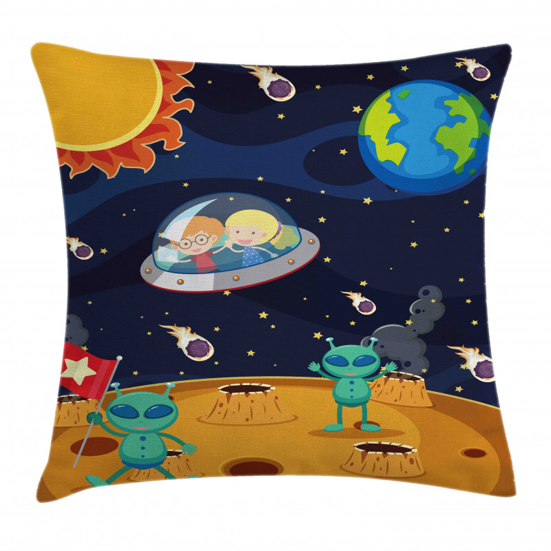 Children Space Travel Galaxy Pillow Cover