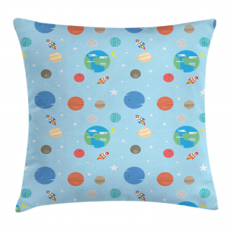 Colorful Galactic Elements Pillow Cover