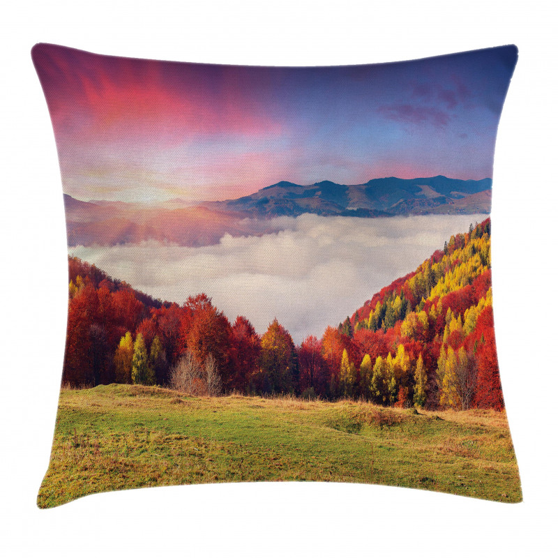Fall Morning Mountain Pillow Cover