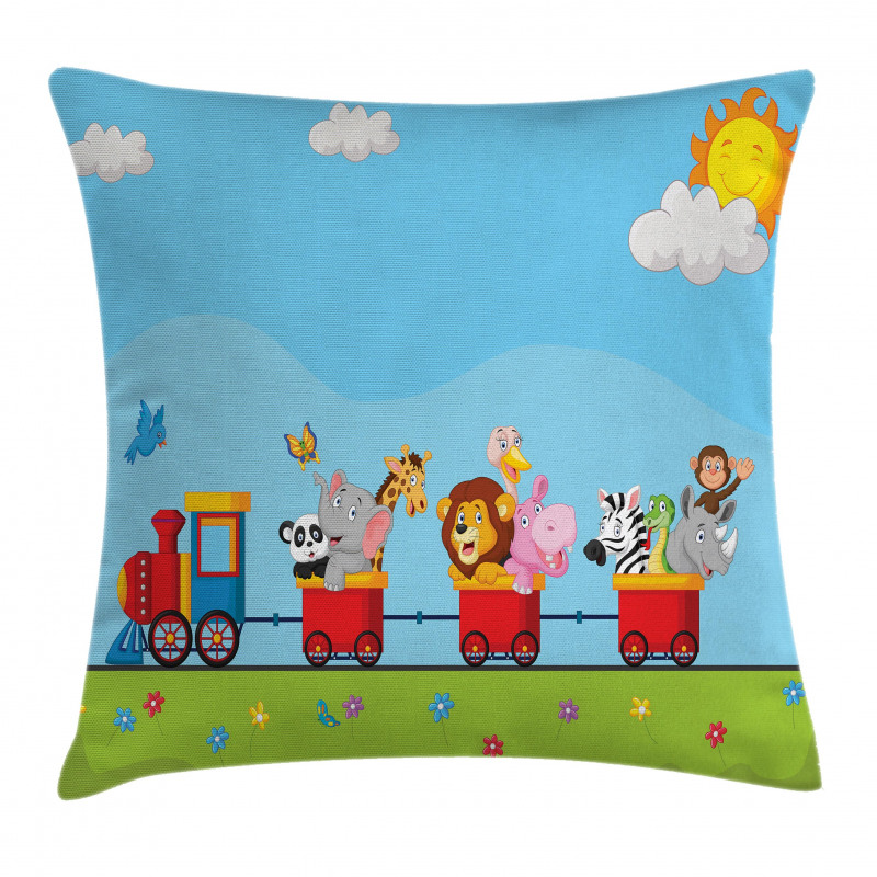 Cartoon Animal Sun Pillow Cover