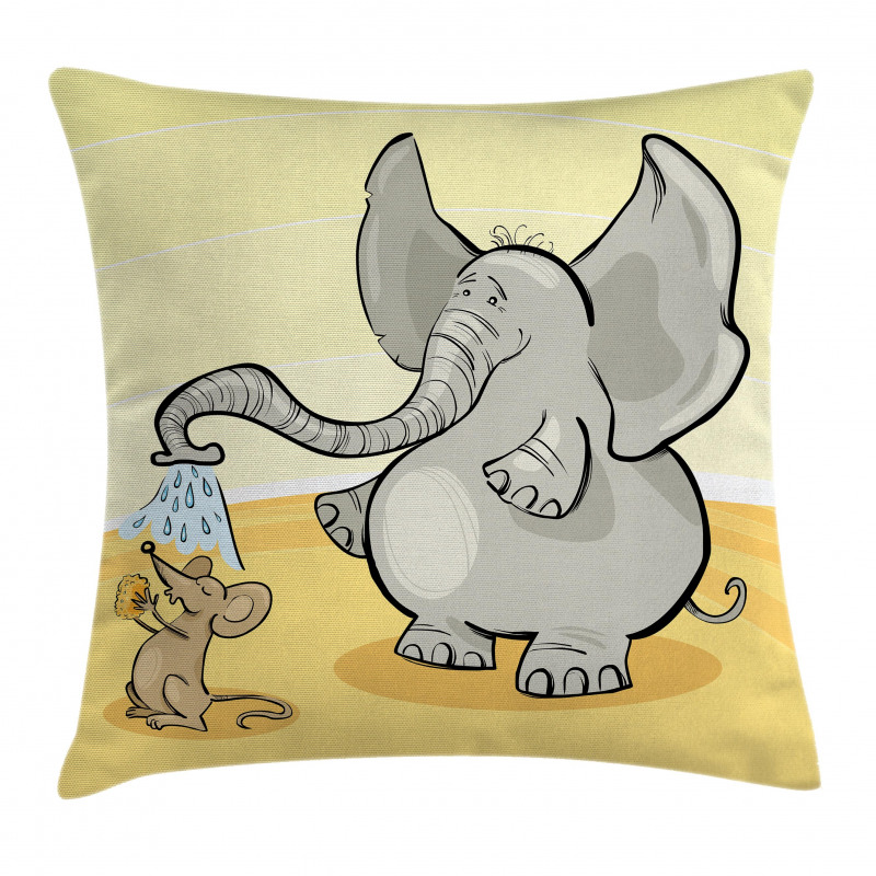 Elephant Bathing Mouse Pillow Cover