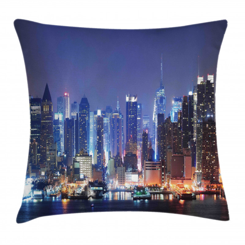 River and Skyline Photo Pillow Cover