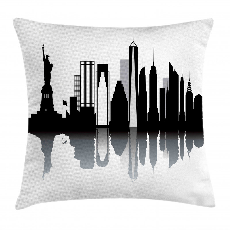 Monotone Style Monuments Pillow Cover