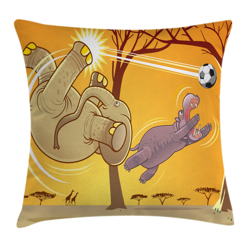 Elephant and Hippo Ball Pillow Cover