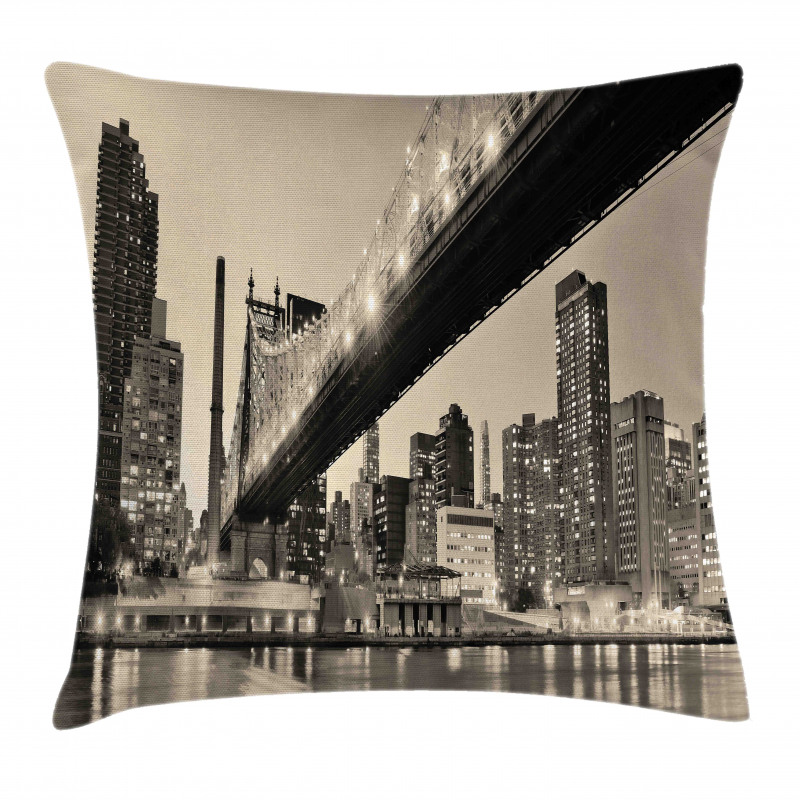 Vintage Queensboro Bridge Pillow Cover