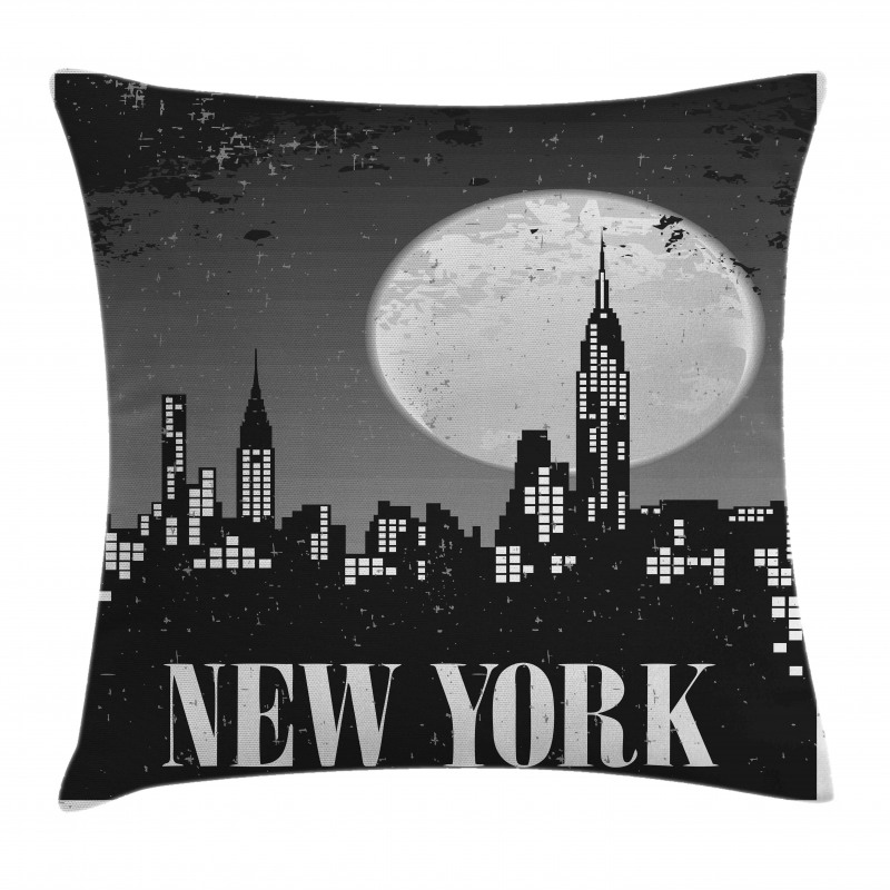 Grunge Nighttime City Pillow Cover