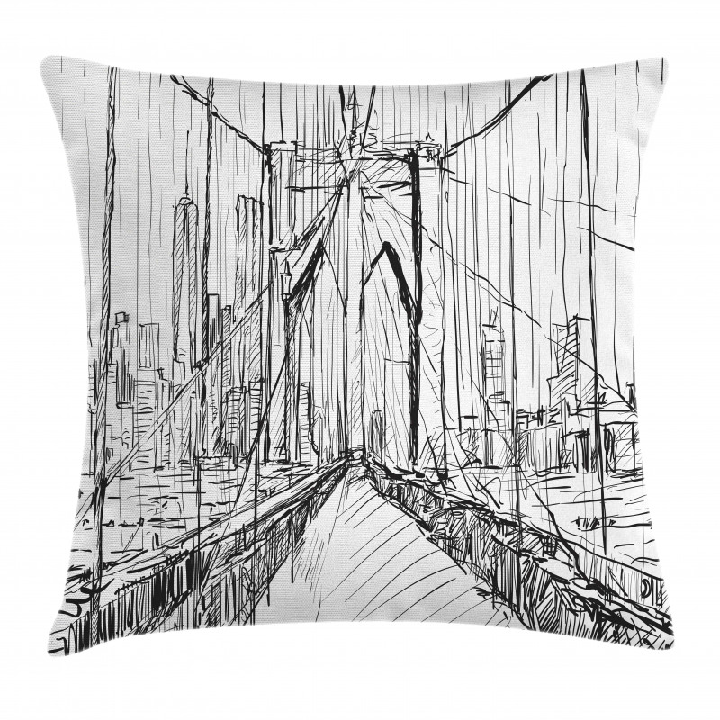 Creative Bridge Drawing Pillow Cover