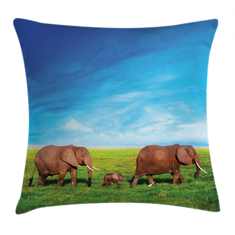 Elephant Family Africa Pillow Cover