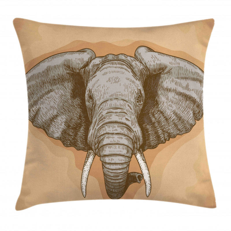 Wild Retro Elephants Pillow Cover