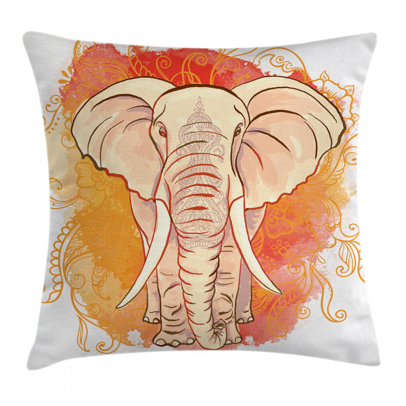 Eastern Elephant Pattern Pillow Cover