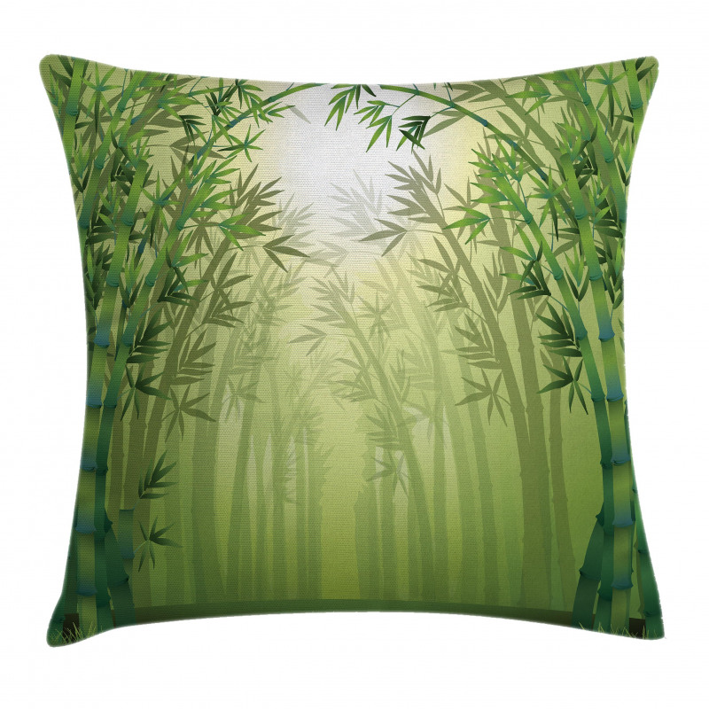 Bamboo Trees in Forest Pillow Cover