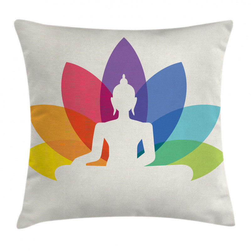 Colorful Lotus Flower Pillow Cover