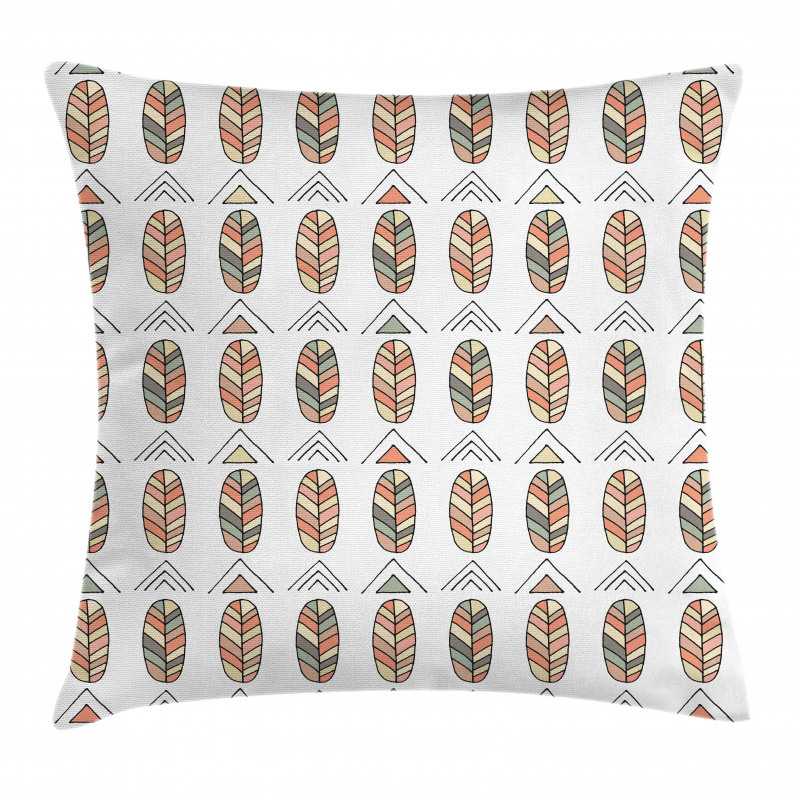 Basic Hand Drawn Leaves Art Pillow Cover