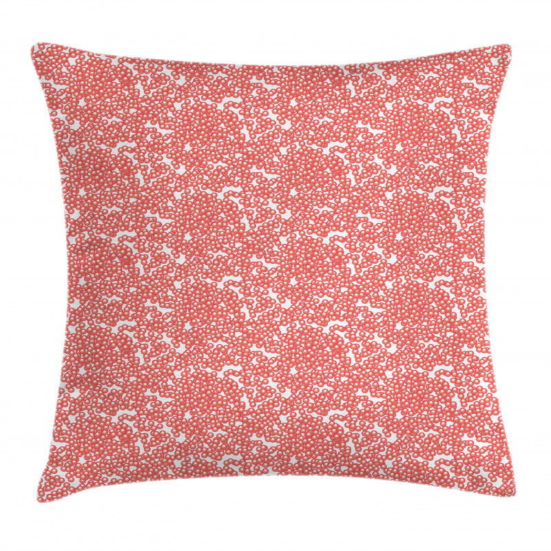 Abstract Red Caviar Graphic Pillow Cover