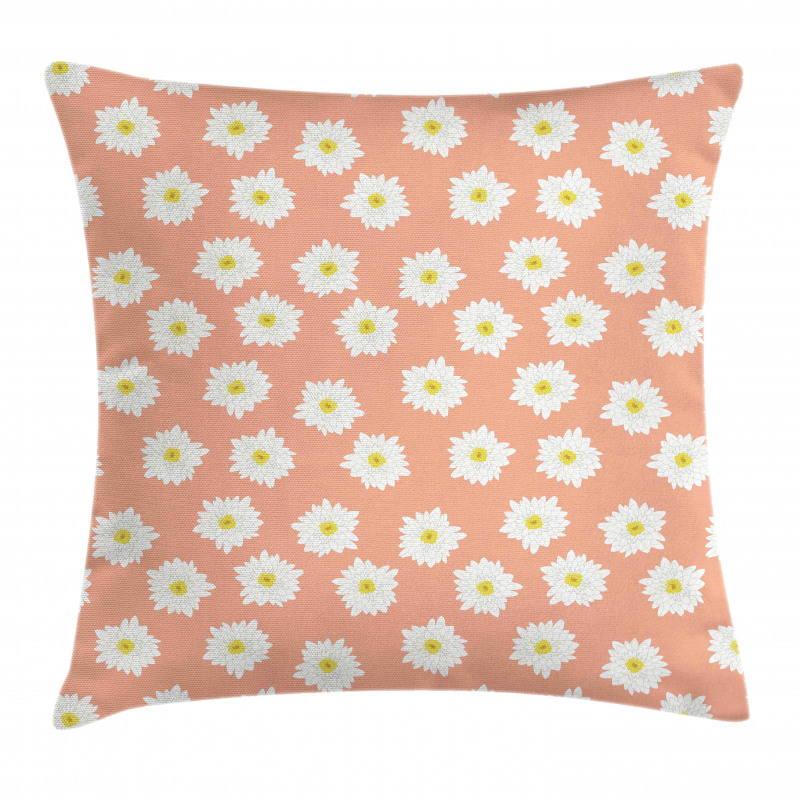 White Chrysanthemum Flower Pillow Cover