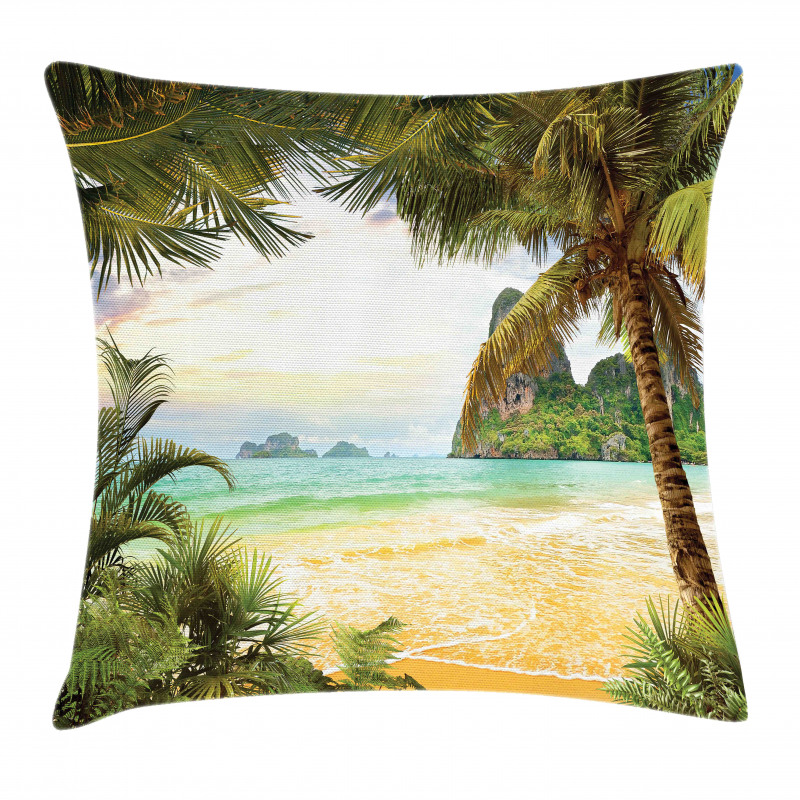 Palm Coconut Trees Beach Pillow Cover