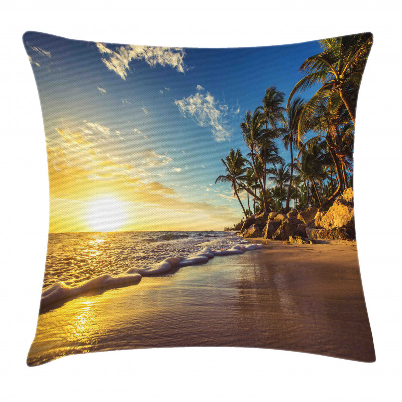 Exotic Beach Sunset Pillow Cover