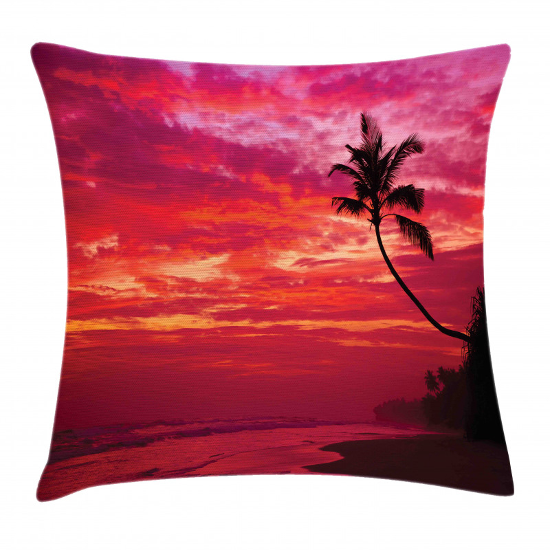 Tropical Island Beach Palms Pillow Cover