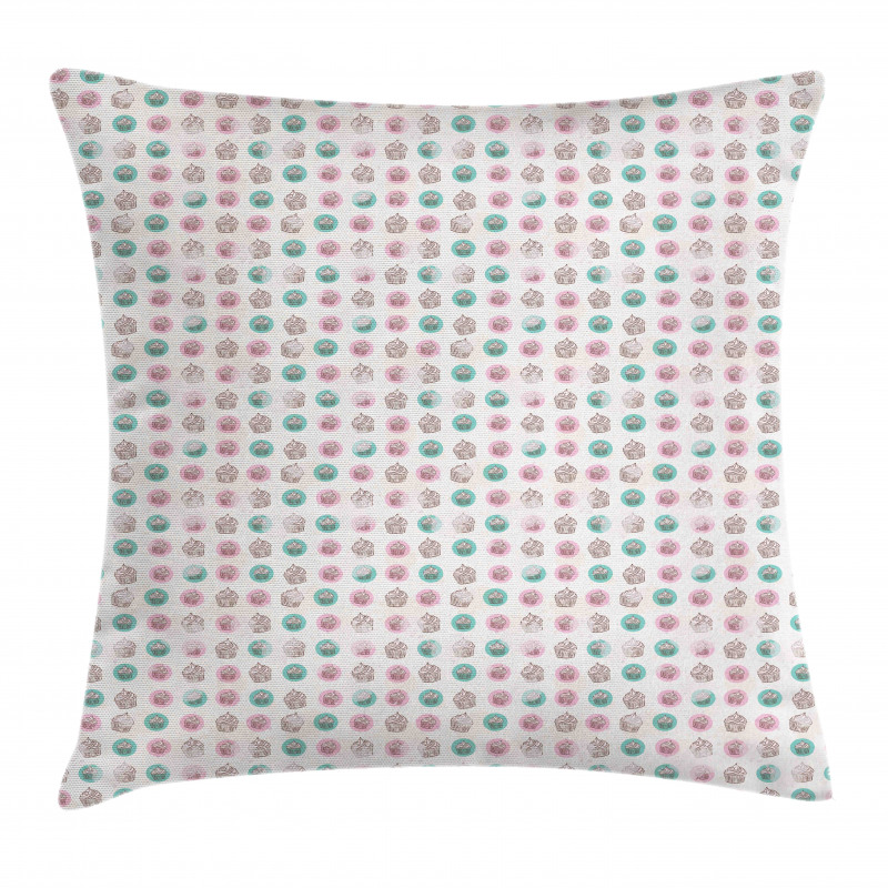 Creamy Cupcakes in Rounds Pillow Cover