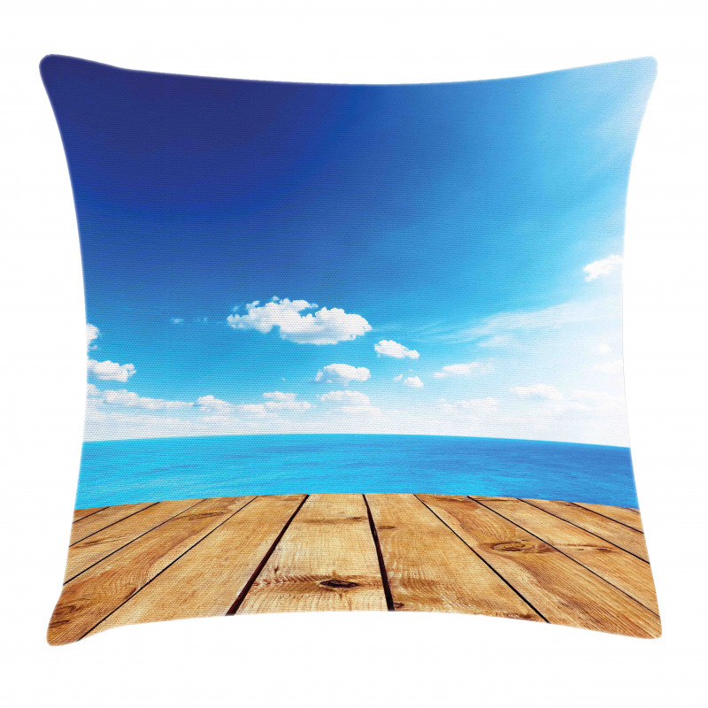 Seascape Cloudy Beach Pillow Cover