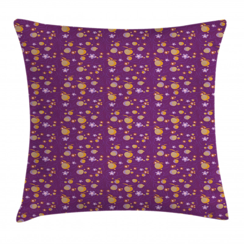 Flowers Leaves and Fruits Pillow Cover