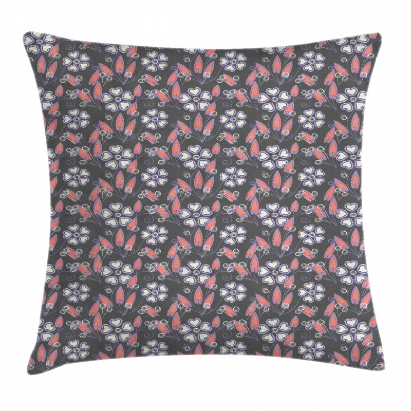 Floral Themed Shapes Art Pillow Cover