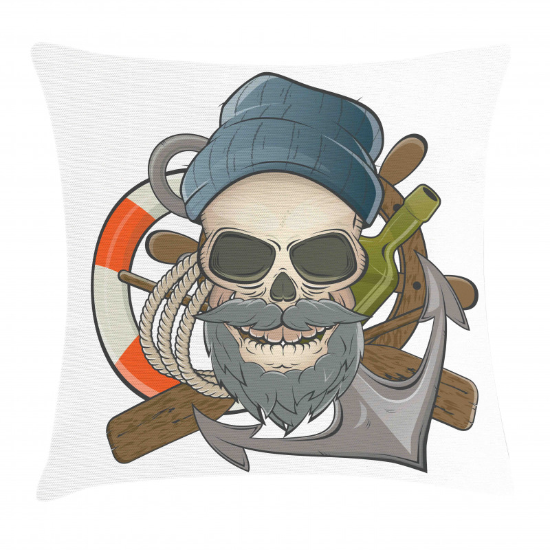 Sailor Skull Nautical Pillow Cover