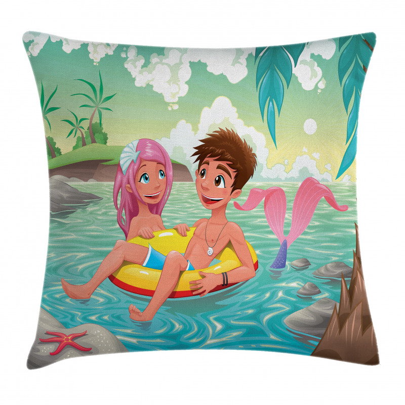 Cartoon Tropical Love Pillow Cover