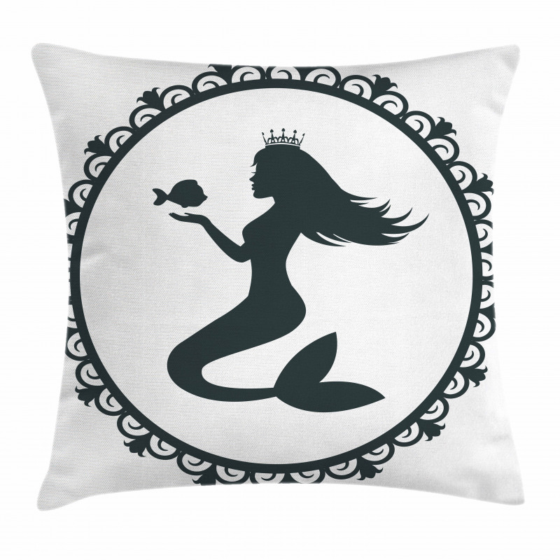 Vintage Princess Fish Pillow Cover