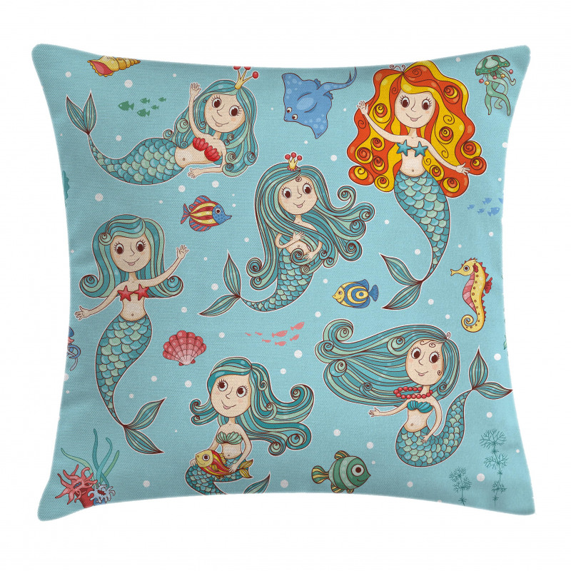 Marine Creatures Art Pillow Cover