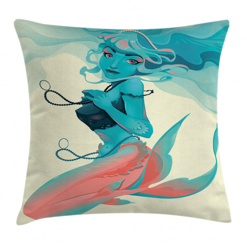 Gothic Mermaid Portrait Pillow Cover