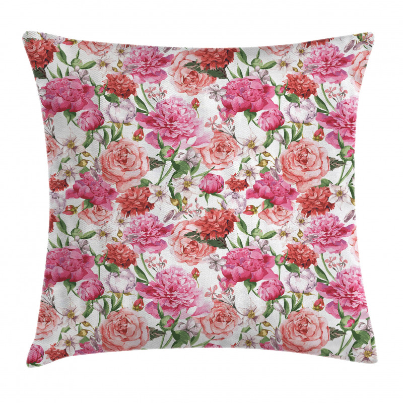 Peonies and Roses Pillow Cover