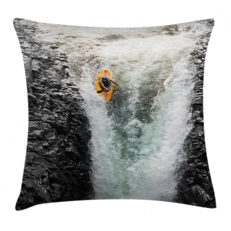 Cliffs Waterfall Canoe Pillow Cover