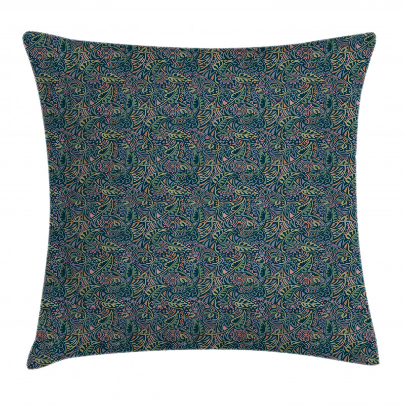 Vintage Muted Tone Leaves Pillow Cover