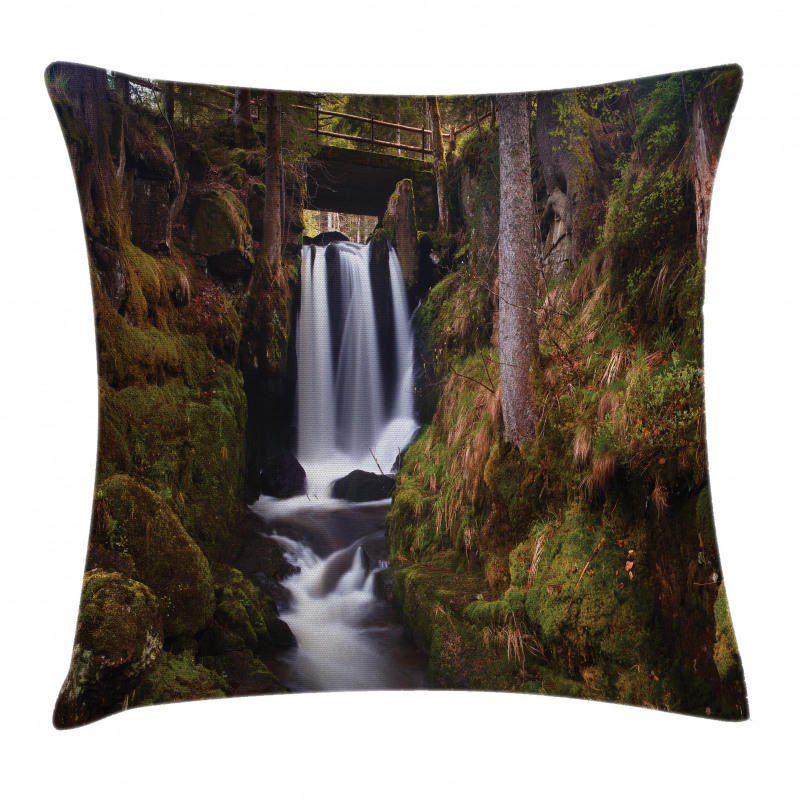 Wooden Bridge Forest Pillow Cover
