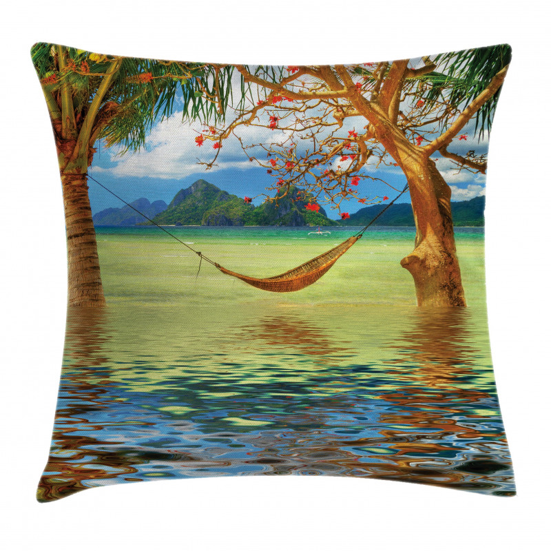 Trees in Tropical Land Pillow Cover