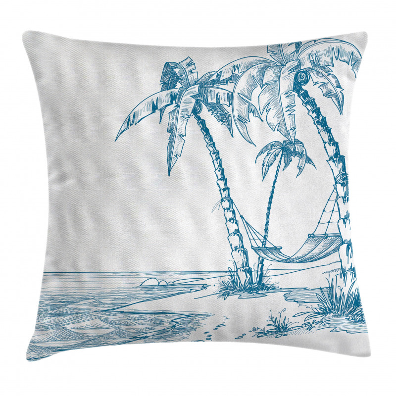 Palm Trees at Beach Pillow Cover