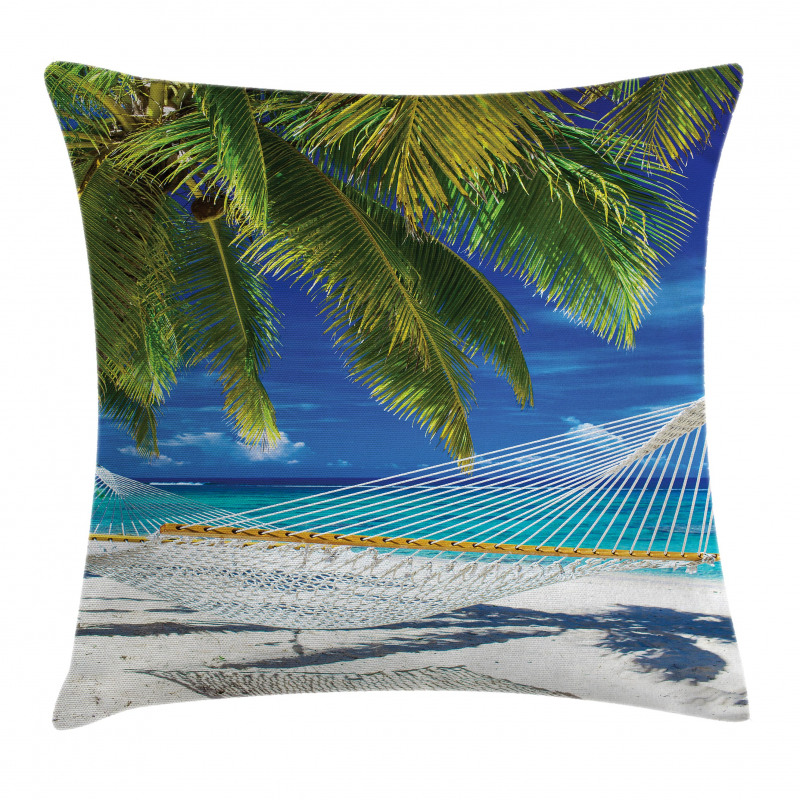 Sandy Palm Coconut Sea Pillow Cover