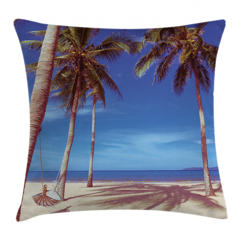Ocean Palms Warm Beach Pillow Cover